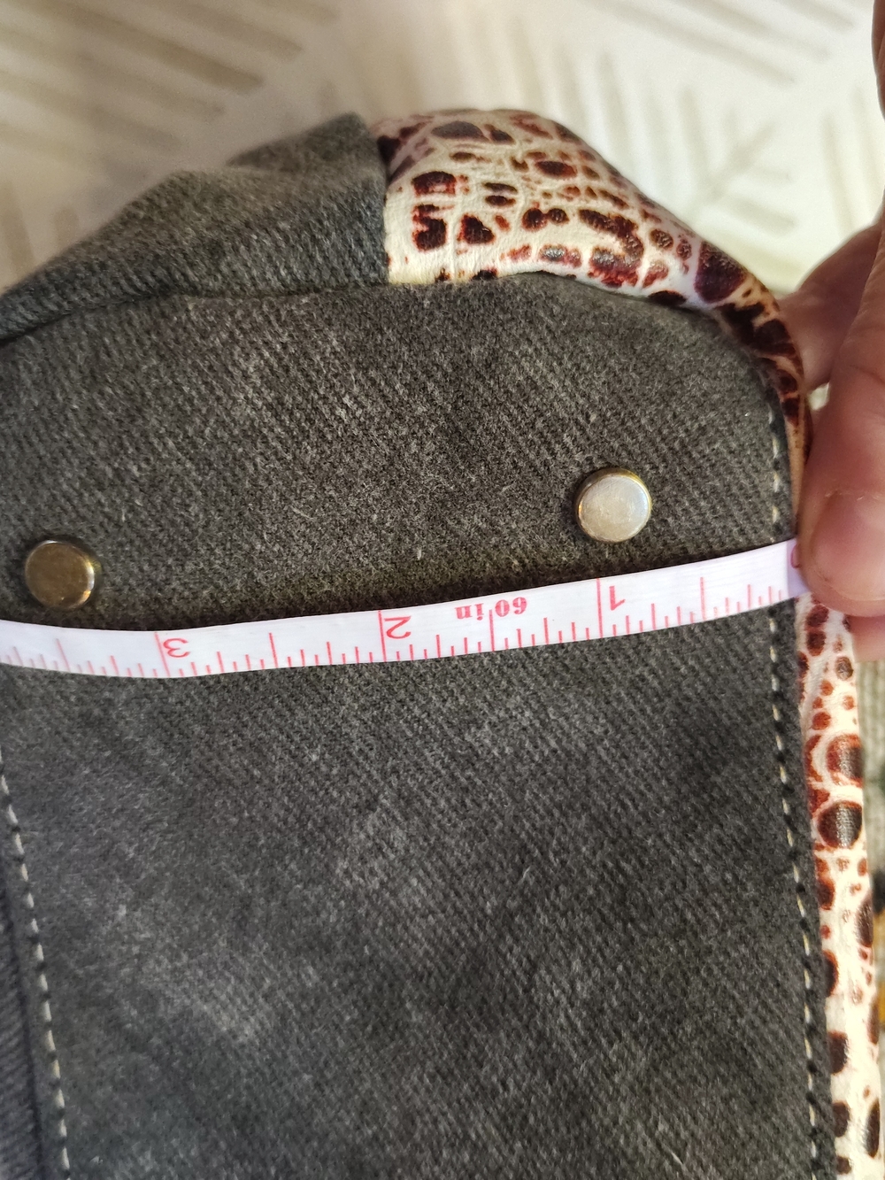Myra Bag Kilim & Croc Embossed Upcycled Crossbody Gray Brown Yellow Boho Cowgirl - Picture 9 of 10